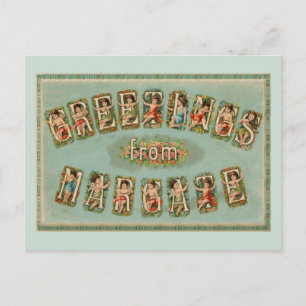 Cartão Postal Saudações vitorianas de Margate, querubins, anjos