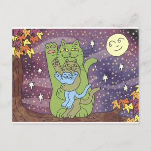 Cartão Postal Saudável, rico e sábio em uma Noite de outono