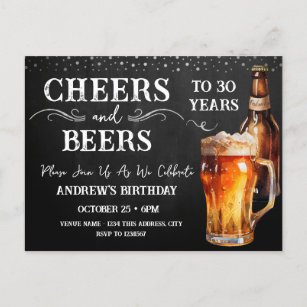 Cartão Postal Saúde à Beers aniversário de 30 anos