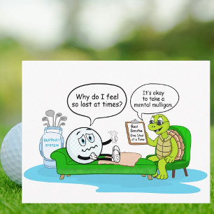 Cartão Postal Saúde Mental Recuperação, Humor de Golfe para Apoi