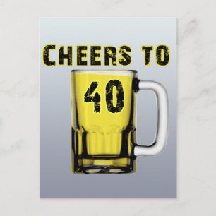 Cartão Postal Saúde para Quarenta. Aniversário