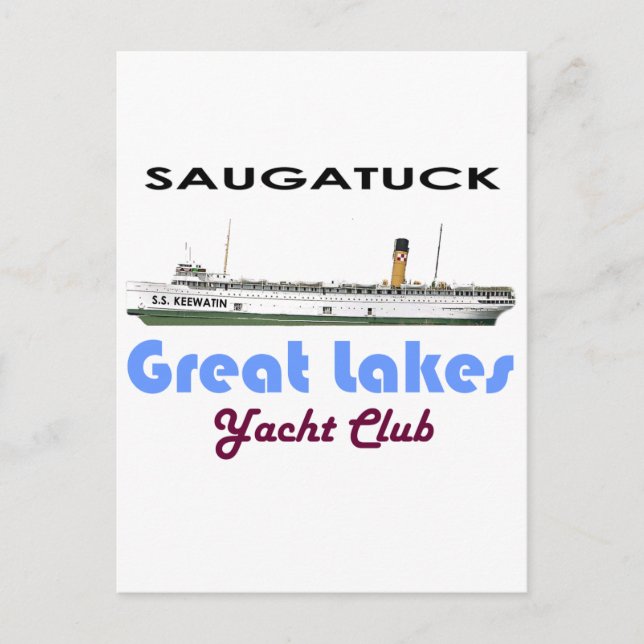 Cartão Postal Saugatuck Douglas Michigan Yacht Club Excelentes L (Frente)