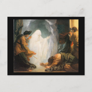 Cartão Postal Saul e a Bruxa de Endor, por Benjamin West