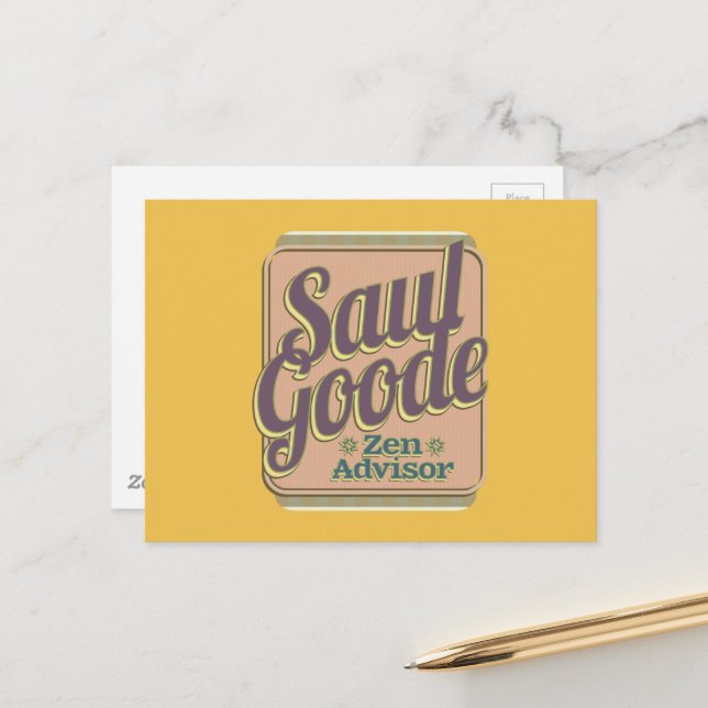 Cartão Postal Saul Goode Zen Advisor Dourado BG (Frente/Verso In Situ)