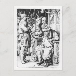 Cartão Postal Saul ouvindo David tocar a Harp