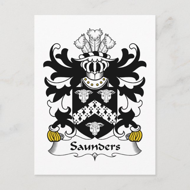 Cartão Postal Saunders Family Crest (Frente)
