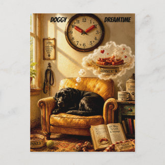 Cartão Postal Sausage O’Clock Dreamtime – Arte Surrealista de Cã