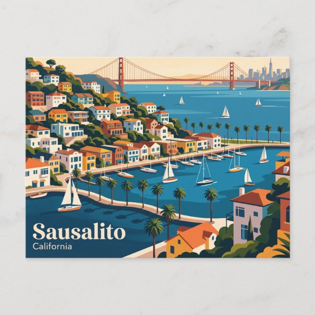 Cartão Postal Sausalito Califórnia (Frente)