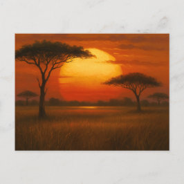 Cartão Postal Savana Africana - Estilo de Ilustração Cênica