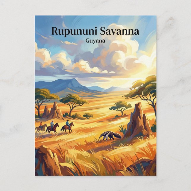Cartão Postal Savana de Rupununi Guiana (Frente)