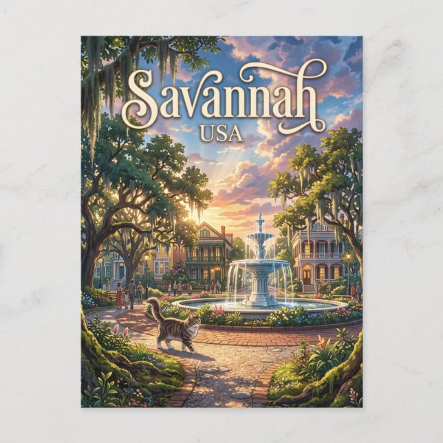 Cartão Postal Savannah EUA (Frente)