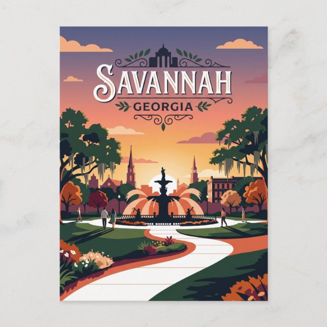 Cartão Postal Savannah EUA (Frente)