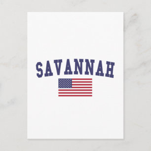Cartão Postal Savannah EUA Flag