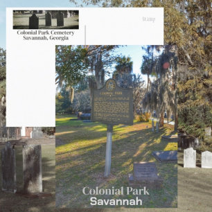 Cartão Postal Savannah GA Colonial Park Cemetery Fotográfico