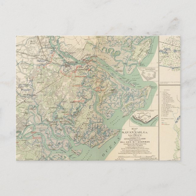 Cartão Postal Savannah, Ga e vizinhança (Frente)