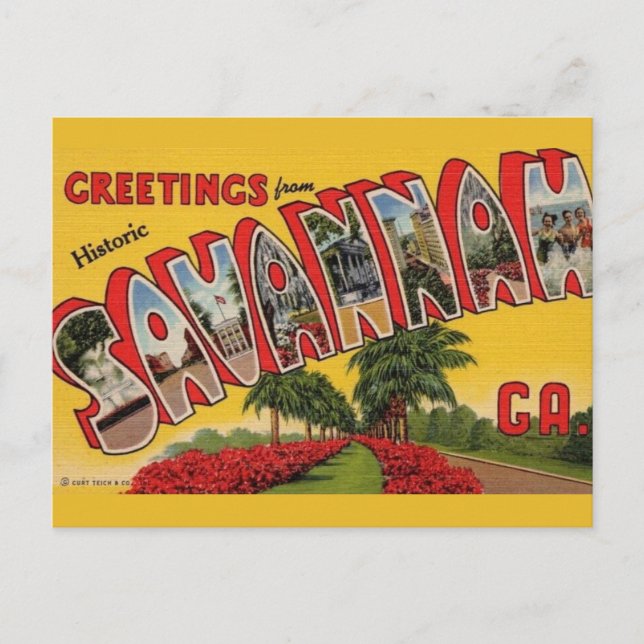 Cartão Postal Savannah Georgia (Frente)