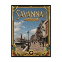 Savannah Geórgia Arte Deco Vintage Idade Dourada