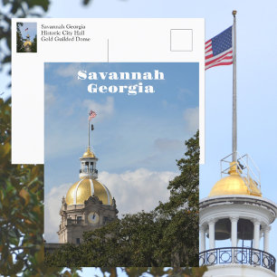 Cartão Postal Savannah Geórgia Câmara Municipal Histórica Fotogr