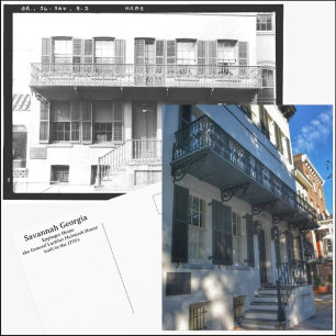 Cartão Postal Savannah Geórgia Casa Histórica Eppinger