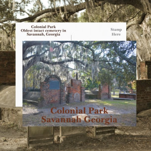 Cartão Postal Savannah Georgia Colonial Park Fotográfica