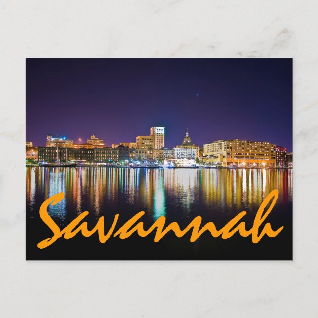 Cartão Postal Savannah, Geórgia, EUA (Frente)