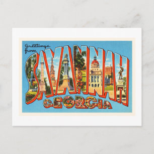 Cartão Postal Savannah Georgia GA Antiga Viagens vintage Souveni