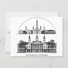 Cartão Postal Savannah Georgia Skyline