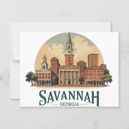 Cartão Postal Savannah Georgia Skyline