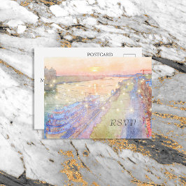 Cartão Postal Savannah River Sunset Watercolor RSVP
