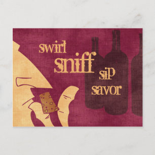Cartão Postal Savoring Wine Postcard
