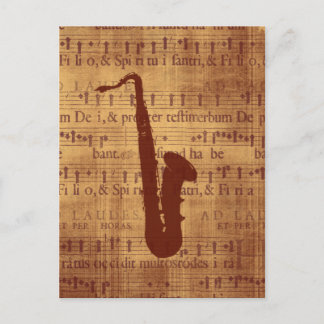 Cartão Postal Saxofone antigo