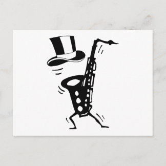 Cartão Postal Saxofone dançante