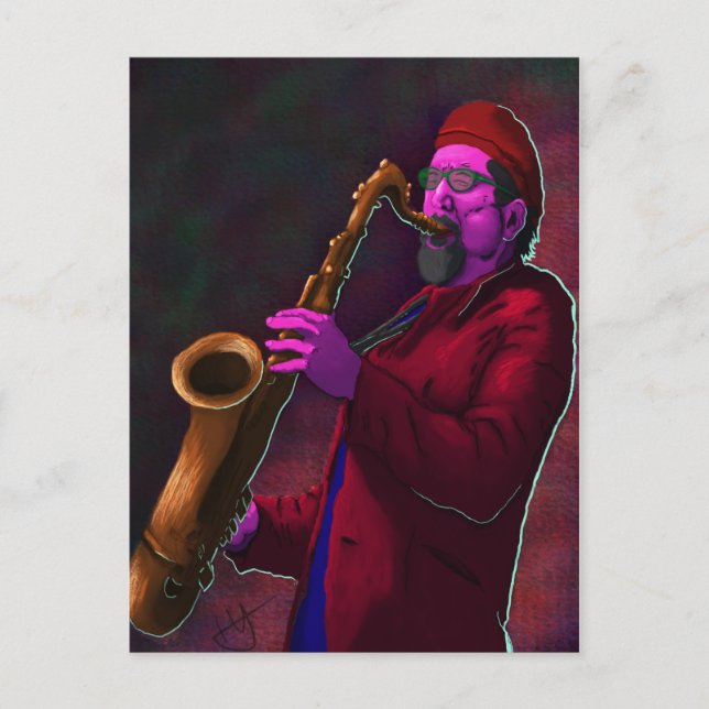 Cartão Postal Saxofonista (Frente)