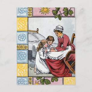 Cartão Postal "Say Prayers with Momma" Vintage