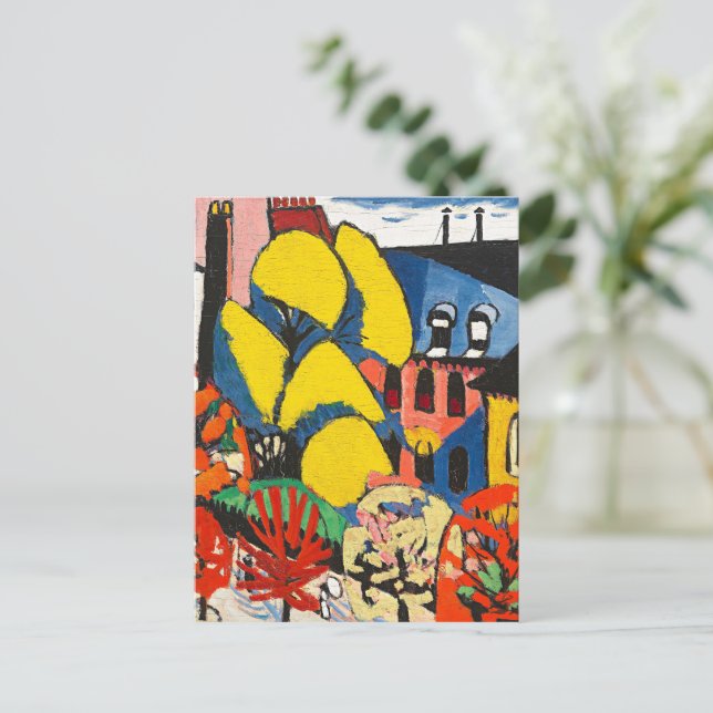 Cartão Postal Sayen - Árvores, pintura colorida, (Em pé/Frente)