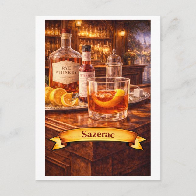 Cartão Postal Sazerac Cocktail (American Food Series) (Frente)