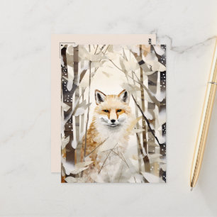 Cartão Postal Sazonal Amantes de ursos polares de inverno