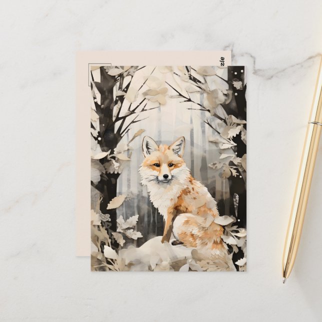 Cartão Postal Sazonal Amantes de ursos polares de inverno (Frente/Verso In Situ)