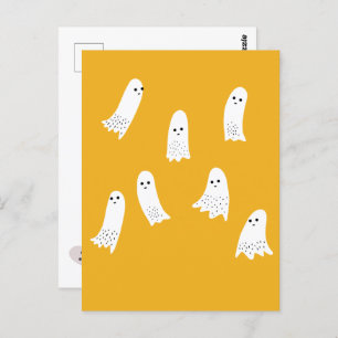 Cartão Postal Scarry Halloween Fantasmas Scandi Spooky Design