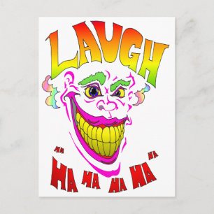 Cartão Postal Scary Clown Laugh