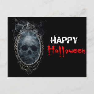 Cartão Postal Scary Ghost Mirror Halloween 