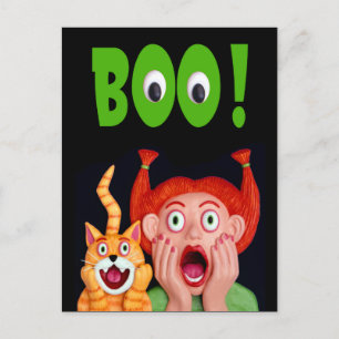 Cartão Postal Scary Halloween Boo