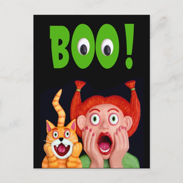 Cartão Postal Scary Halloween Boo (Frente)