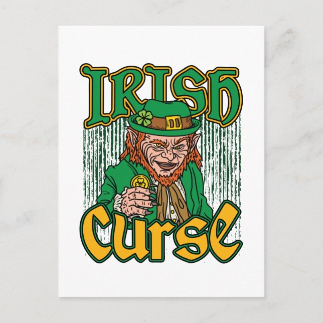 Cartão Postal Scary Leprechaun Dia de São Patrício Irlandês de M (Frente)