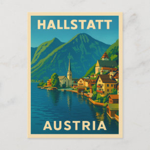 Cartão Postal Scenic da Áustria - Viagens vintage Retro
