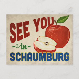 Cartão Postal Schaumburg Illinois Apple - Viagens vintage
