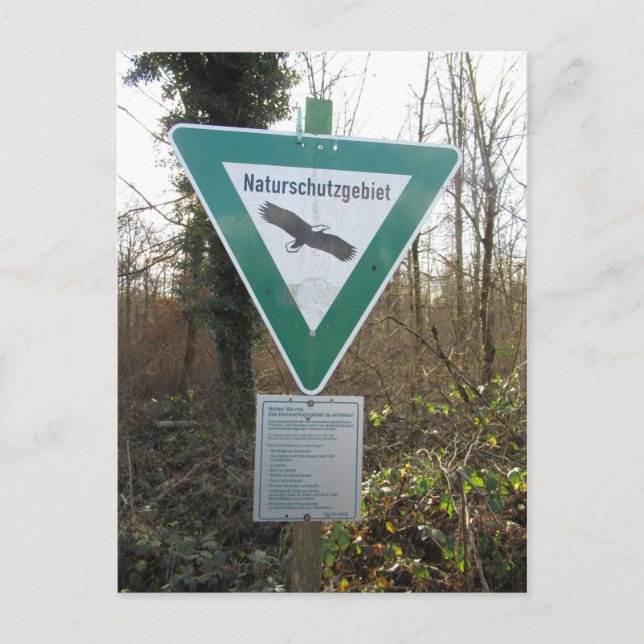Cartão Postal Schild Naturschutzgebiet (Frente)