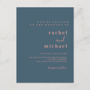 Cartão Postal Schlicht elegante Hochzeitseinladung