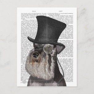 Cartão Postal Schnauzer, Chapéu Formal e Chapéu