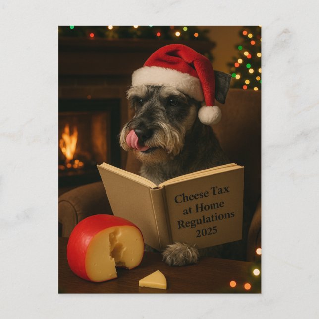 Cartão Postal Schnauzer 'Cheese Tax' Christmas postcard (Frente)